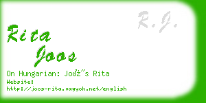 rita joos business card